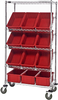 Cart W/ Container, 5Shelves, 12Bins, Red; No. Of Bins Quantum Storage - 44AC5727 - Newark, An Avnet Company