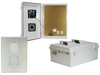 14x10x06 ABS Plastic Weatherproof Outdoor IP24 NEMA 3R Enclosure, 120 VAC Mount Plate, Mechanical Thermostat Fan, Gray -- TEP141006-10F - Image