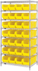 Open Wire Shelving, 8Shelves, 28Bin, Yel; Shelving Unit Type Quantum Storage - 44AC8546 - Newark, An Avnet Company
