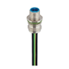 M12 Power Receptacle Connector: Male, front mount (positionable), 5-pin(4+PE), K-coded, shielded, silver housing, 600 V AC/DC, 16 A - RSP6S 5K-034 - Belden Inc.