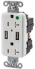 Usb Charger Duplex Receptacle, 20A, 125Vac, White, Hospital Grade; Product Range Hubbell Wiring Devices - 88W3580 - Newark, An Avnet Company