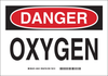 Brady B-555 Aluminum Rectangle White Chemical, Biohazard, Hazardous & Flammable Material Sign - 10 in Width x 7 in Height - TEXT: DANGER OXYGEN - 46441 - 754473-46441 - R. S. Hughes Company, Inc.