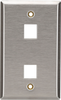2-Port Single-Gang Keystone Stainless Steel Wallplate -- WP371 - Image