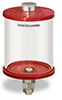 Red Color Key, Clear View Oil Reservoir, 1 qt Pyrex, 1/8” Female NPT Outlet, 5/8”-18 Thread for Remote Mounting -- B5166-032PBRRW