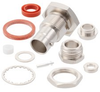 75 Ohm BNC Female (Jack) Bulkhead Connector for RG59, RG62, RG71 Cable , .480 inch D Hole, Clamp/Solder -- FMCN1609 - Image