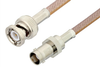 BNC Male to BNC Female Cable 12 Inch Length Using RG400 Coax - PE3627-12 - Pasternack