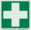 Brady Bradyglo B-324 Polyester Square Green First Aid Sign - 6 in Width x 6 in Height - Glow in the Dark - 59283 - 754476-59283 - R. S. Hughes Company, Inc.
