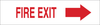 Brady B-120 Fiberglass Reinforced Polyester Rectangle White Emergency & Fire Exit Sign - 14 in Width x 3.5 in Height - TEXT: FIRE EXIT - 47246 -- 754476-47246 - Image