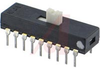 Switch, Slide; 6PDT; 300 mA @ 115 VDC; 115 VDC; Copper Alloy; PC Terminal; 2 - 70155993 - Allied Electronics, Inc.