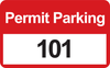 Brady Black / Red on White Rectangle Vinyl Parking Permit Label - 4 3/4 in Width - 2 3/4 in Height - Printed Text = PERMIT PARKING - Print Number(s) = 101 to 200 - 96250 - 754476-96250 - R. S. Hughes Company, Inc.