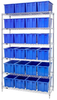Open Wire Shelving, 6Shelves, 24Bin, Blu; Shelving Unit Type Quantum Storage - 44AC8190 - Newark, An Avnet Company