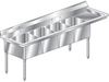 F4R Series, 4 Compartment Sink - Right Drainboard - MF4-2020-20R - AERO Manufacturing Company