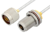 N Male to N Female Bulkhead Cable 60 Inch Length Using PE-SR402FL Coax - PE3488-60 - Pasternack