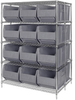 Open Wire Shelving, 5Shelves, 12Bin, Gry; Shelving Unit Type Quantum Storage - 44AC7848 - Newark, An Avnet Company
