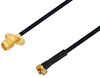 SMA Female 2 Hole Flange to SMP Female Right Angle Cable 48 Inch Length Using PE-SR405FLJ Coax - PE3W05557-48 - Pasternack