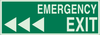 Brady Bradyglo B-347 Polyester / Polystyrene Rectangle Green Emergency & Fire Exit Sign - 14 in Width x 5 in Height - Glow in the Dark - TEXT: EMERGENCY EXIT - 90924 - 754476-90924 - R. S. Hughes Company, Inc.