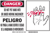 Brady B-401 Polystyrene Rectangle White Machine & Equipment Sign - 10 in Width x 7 in Height - Language English / Spanish - 60502 - 754473-60502 - R. S. Hughes Company, Inc.
