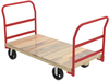 Akro-Mils 1 3000 lb Powder Coated Wood Platform Truck - Crossbar Handle - 60 in Deck Length - 5 in 2 Swivel, 2 Rigid Mold-on Rubber Casters - RPT30601D5M8 -- RPT30601D5M8 - Image