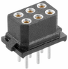 3+3 Pos. Female DIL Vertical Throughboard Conn. for Latches - M80-8500642 - Harwin Plc