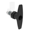 QUARTER-TURN CAM LATCH, ADJUSTABLE GRIP, KEY-LOCKING  T-HANDLE, WITHOUT CAM, SEALED, ZINC ALLOY, POWDER COAT, BLACK - E5-9-635-01 - Southco