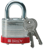 Brady Red Steel 5-pin Keyed & Safety Padlock 99500 - 1 9/16 in Width - 1 1/3 in Height - 17/64 in Shackle Diameter - 2 Key(s) Included - 754476-99500 - 754476-99500 - R. S. Hughes Company, Inc.