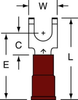 3M Scotchlok Red Locking Butted Nylon Butted Fork & Spade Terminal MNG18-10FFBX - 0.84 in Length - 0.3 in Fork Width - #10 Stud - 051128-58954 - R. S. Hughes Company, Inc.
