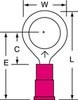 3M Scotchlok Red Butted Vinyl Butted Ring Terminal MVU18-38RK - 1.13 in Length - 0.56 in Wide - 0.07 in Inside Diameter - 3/8 in Stud - 054007-01092 - R. S. Hughes Company, Inc.