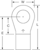 3M Scotchlok Yellow Brazed Non-Insulated Brazed Ring Terminal M4-38RX - 1.34 in Length - 0.68 in Wide - 0.28 in Inside Diameter - 3/8 in Stud - 051128-58703 - R. S. Hughes Company, Inc.