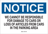 Brady B-120 Fiberglass Reinforced Polyester Rectangle White Parking Security Sign - 14 in Width x 10 in Height - 75234 - 754476-75234 - R. S. Hughes Company, Inc.