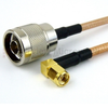 N Male to RA SMA Male Cable RG-142 Coax in 12 Inch - FMC0104143-12 - Fairview Microwave Inc.