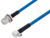 Plenum N Female Bulkhead to SMA Male Right Angle Low PIM Cable 24 Inch Length Using SPP-250-LLPL Coax Using Times Microwave Parts - PE3C6216-24 - Pasternack