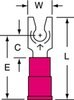 3M Scotchlok Red Locking Butted Vinyl Butted Fork & Spade Terminal MVU18-6FLK - 0.88 in Length - 0.25 in Fork Width - #6 Stud - 054007-01360 - R. S. Hughes Company, Inc.