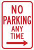 Brady B-959 Aluminum Rectangle White Parking Restriction, Permission & Information Sign - 12 in Width x 18 in Height - TEXT: NO PARKING ANY TIME - 113305 - 754473-14585 - R. S. Hughes Company, Inc.