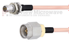 Slide-On BMA Plug Bulkhead to SMA Male Cable RG405 Type .086 Coax in 6 Inch - FMCA1594-6 - Fairview Microwave Inc.