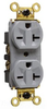 Duplex/Single Receptacle - WR5862-GRY - Hubbell Wiring Device-Kellems