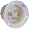 Flanged Inlet; 30 A; 250 VAC; L6-30P; White; Brass; Steel-Nickel Plated; Brass - 70116436 - Allied Electronics, Inc.