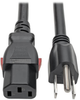 IEC-320-C13 to NEMA 5-15P Power Cord – Locking C13 Connector, 15A, 125V, 14 AWG, 3 ft., Black -- P007-L03