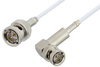 75 Ohm BNC Male to 75 Ohm BNC Male Right Angle Cable 12 Inch Length Using 75 Ohm RG187 Coax - PE33414-12 - Pasternack
