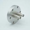 SHV-5 Coaxial Feedthrough, 2 Pins, Grounded Shield, 2.75″ Conflat Flange - A0332-1-CF - MPF Products, INC.