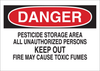 Brady B-555 Aluminum Rectangle White Pesticide Use, Spraying & Storage Sign - 14 in Width x 10 in Height - 40900 - 754476-40900 - R. S. Hughes Company, Inc.