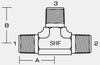 5600 - MALE NPT x MALE NPT x MALE NPT TEE -- 5600-04-04-04 - Image
