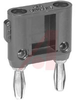 Banana Plug, Double With Shorting Bar, Black - 70197127 - Allied Electronics, Inc.