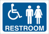 Brady B-302 Polyester Rectangle Blue Restroom Sign - 14 in Width x 10 in Height - Laminated - TEXT: RESTROOM - 123884 - 754473-79585 - R. S. Hughes Company, Inc.