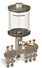Clear View Multiple Feed Manual Lubricator, 1 pt Acrylic Reservoir, 5 Feeds, 1/4” OD Tube Outlets - B4463-016AB051W - Oil-Rite Corp.