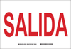 Brady B-401 High Impact Polystyrene Rectangle White Exit Sign - 10 in Width x 7 in Height - Language Spanish - TEXT: SALIDA - 38813 - 754476-38813 - R. S. Hughes Company, Inc.