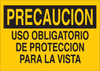 Brady B-120 Fiberglass Reinforced Polyester Rectangle Yellow Personal Protection Equipment (PPE) Sign - 10 in Width x 7 in Height - Language Spanish - TEXT: PRECAUCION - 39991 - 754476-39991 - R. S. Hughes Company, Inc.