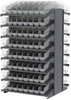 Akro-Mils 1800 lb Clear Gray Powder Coated Steel 16 ga Double Sided Fixed Rack - 36 3/4 in Overall Length - 128 Bins - Bins Included - APRD18048SC -- APRD18048SC - Image