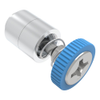 Captive Screw, M3 X 0.5, Flare-in, Phillips Recess, Knurled Blue Knob - 52-31-11-4-008 - Southco