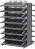Akro-Mils 1800 lb Clear Gray Powder Coated Steel 16 ga Double Sided Fixed Rack - 36 3/4 in Overall Length - 72 Bins - Bins Included - APRD18158SC - APRD18158SC - R. S. Hughes Company, Inc.