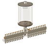 Clear View Multiple Feed Manual Lubricator, 1/2 gal Acrylic Reservoir, 22 Feeds, 1/4” OD Tube Outlets - B4463-064AB221W - Oil-Rite Corp.